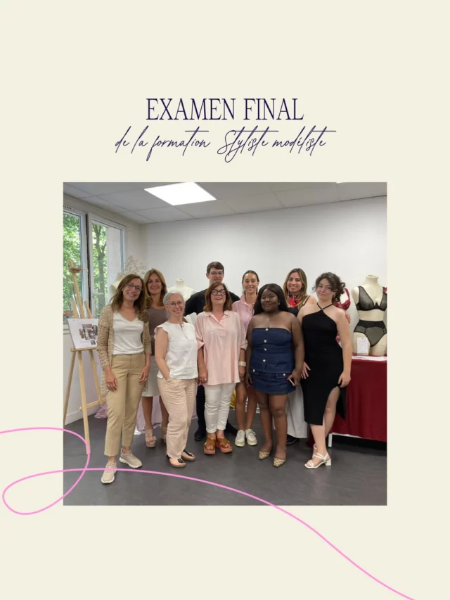 🎓 Nos étudiants de la formation Styliste Modéliste présentent leur projet de fin d’année.

Nos étudiantes en spécialité Lingerie & Corseterie ont présenté leur projet de marque et leur toute première collection face à un jury de professionnels. 

Tout a été étudié avec attention : la technique, le style artistique, la fabrication des pièces et la stratégie de vente…

Après plusieurs années de formation, ce moment signe l’aboutissement d’un parcours passionné, entre créativité et engagement personnel 👏🏼

Chacune a imaginé et créé sa propre collection, en lui donnant un nom qui reflète son univers créatif👗 :

• Ariana Gomes – Lua
• Trécy Mountou – La Brume Florale
• Laura Pedraza – Magdalena
• Axelle Percevault – Agahia

Merci aux membres du jury pour leurs retours riches et bienveillants 🙏🏼 :

Nathalie Sabbah, Marie Beatrice Pereira, Sylvie Schekler, Ana Dudillieu, Charles Couste

Bravo à nos candidates pour leur talent et leur professionnalisme ! 👏🏼✨

#mode #lingerie #corseterie #stylisme #modélisme #écoledemode #fashion #fashiondesign #youngdesigners #education #elyseesmarbeuf #formationprofessionnelle #certificat