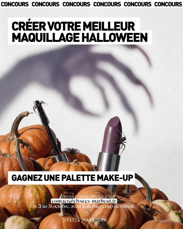 CONCOURS MAKE-UP HALLOWEEN

À vos pinceaux ! Nos campus lancent leur grand concours de maquillage spécial Halloween ouvert à tous nos étudiants uniquement ! Tentez de remporter une palette make-up !

Pour participer, envoyez la photo de votre plus beau make-up d’Halloween à contact@elysees-marbeuf.fr avant le 31 octobre à minuit !

À vous de jouer et laissez parler votre créativité !

#elyseesmarbeuf #halloweenmakeup #concoursmakeup #makeupartist #halloween